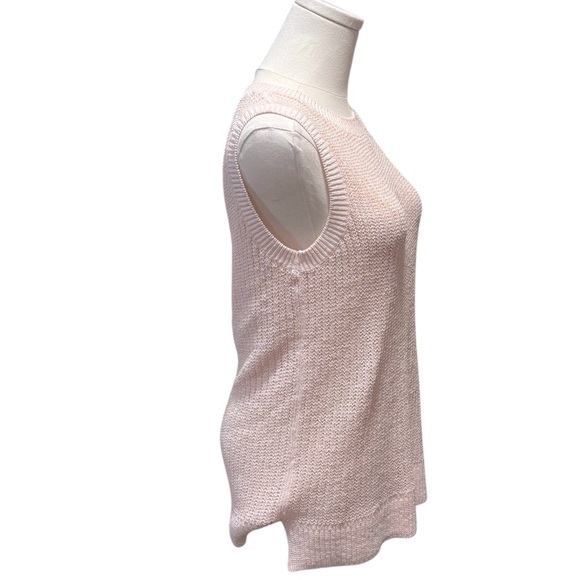J. McLaughlin Lena Open Knit Powder Pink Sleeveless Spring Sweater Vest Women XS - Picture 5 of 11